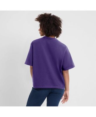 Women's purple Minnesota Vikings Essential Script Relaxed Boxy T-Shirt