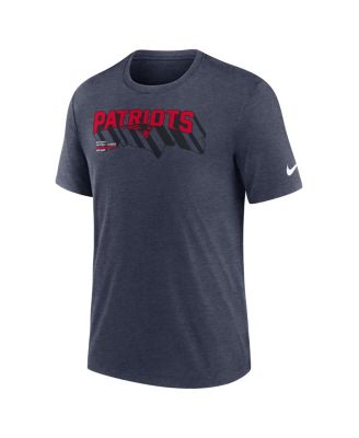 Men's Heather Navy New England Patriots Long Pass Tri-Blend T-Shirt