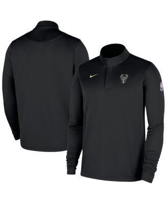 Nike - Men's Black Milwaukee Bucks 2025/26 Authentic Coaches Quarter-Zip Pullover Jacket