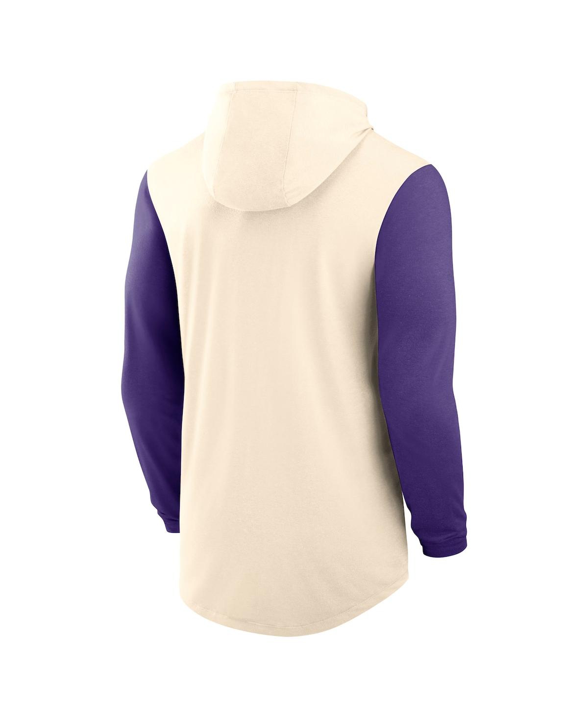 Nike Lsu Legacy  Men's Dri-fit College Long-sleeve Hooded T-shirt In Neutral