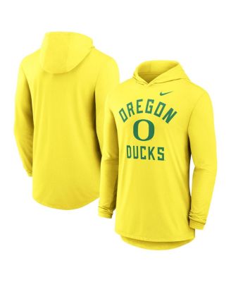 Nike - Men's Yellow Oregon Ducks Classic Arch Tri-Blend Performance Long Sleeve Hoodie T-shirt
