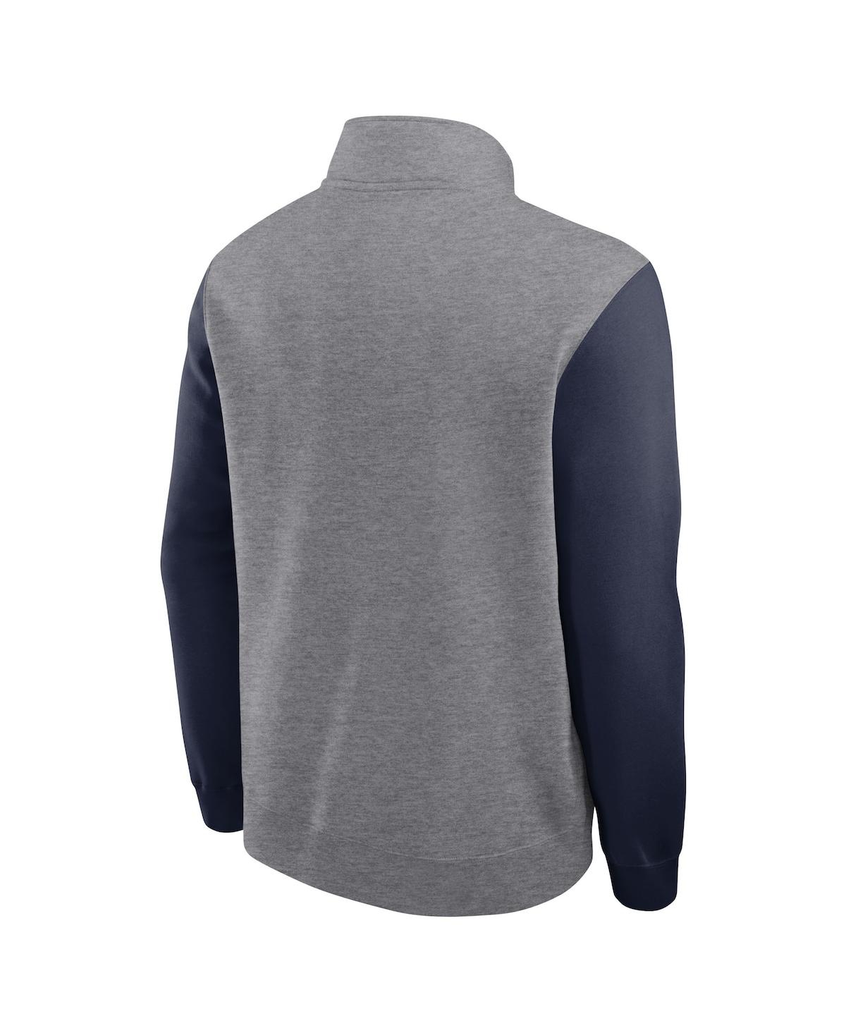 Jordan Men's Heather Gray Michigan Wolverines Club Fleece Half-zip Pullover Sweatshirt In Brown