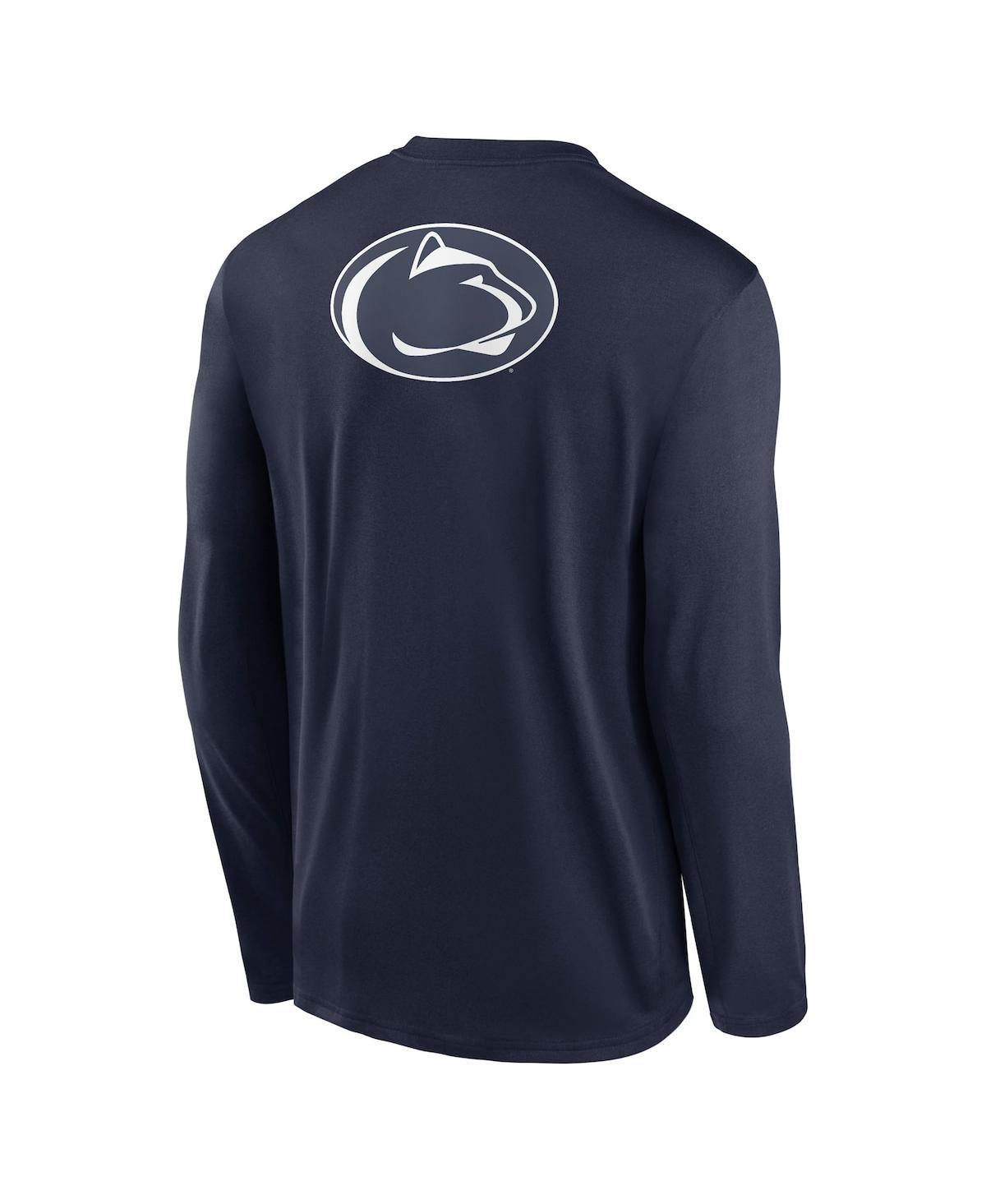Nike Navy Penn State Nittany Lions Primetime Campus 2-hit Legend Dri-fit Long Sleeve T-shirt In Blue