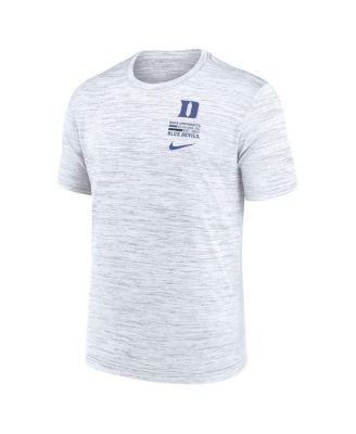 Men's White Duke Blue Devils Velocity Stacked Performance T-Shirt