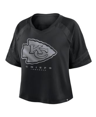Women's Kansas City Chiefs Oversized Raglan V-Neck Blackout Fashion Jersey
