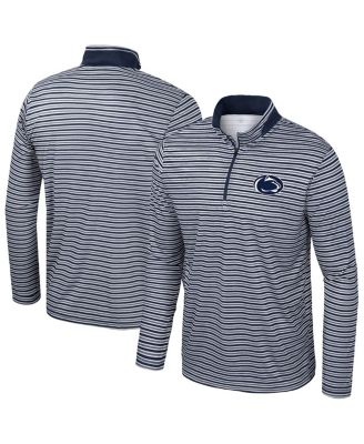 Colosseum - Men's Navy Penn State Nittany Lions Striped Quarter-Zip Sweatshirt