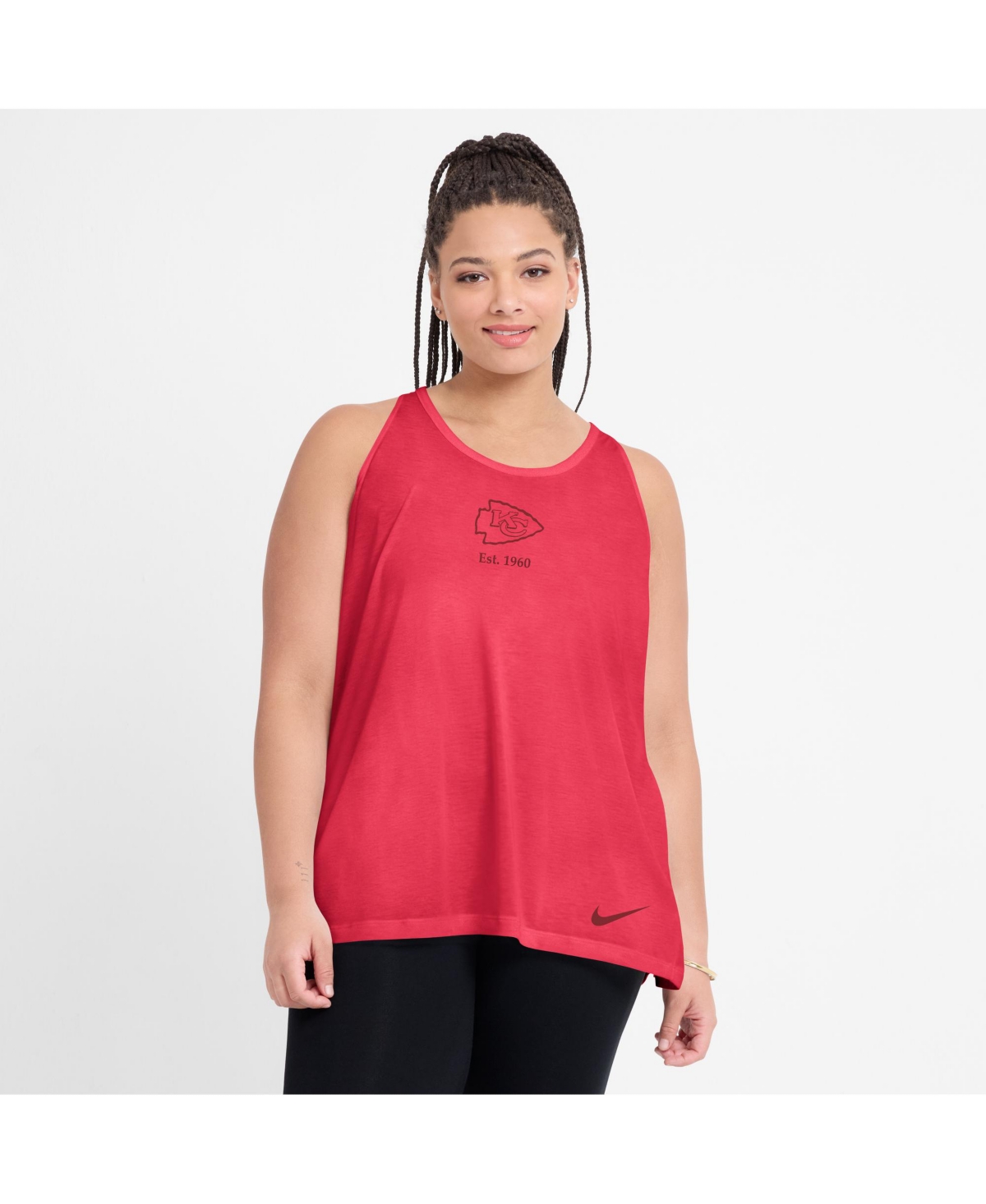 Nike Red Kansas City Chiefs Glory Crisscross Performance Tank Top In Pink