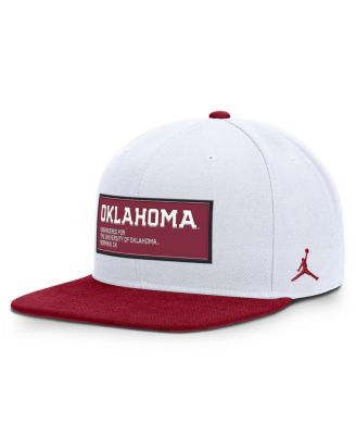 Jordan - Men's White/Crimson Oklahoma Sooners 2025 On-field Patch Pro Dri-FIT Snapback Hat