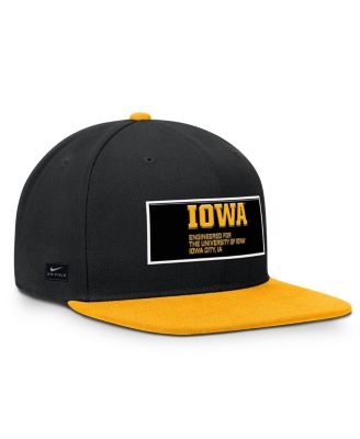 Men's Black/Gold Iowa Hawkeyes 2025 On-Field Patch Pro Dri-FIT Snapback Hat
