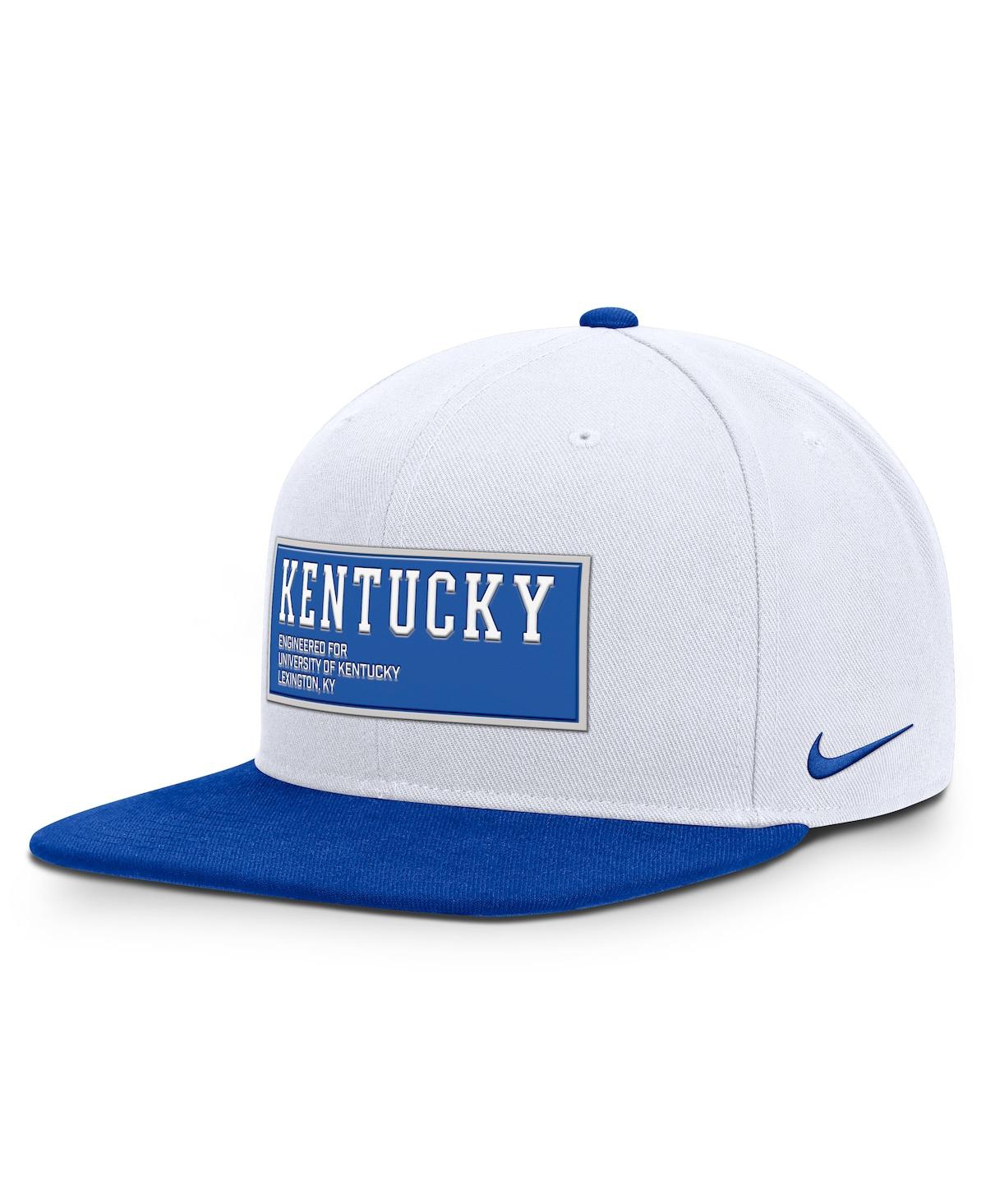 Nike Men's White/Royal Kentucky Wildcats 2025 On-field Patch Pro Dri-fit Snapback Hat