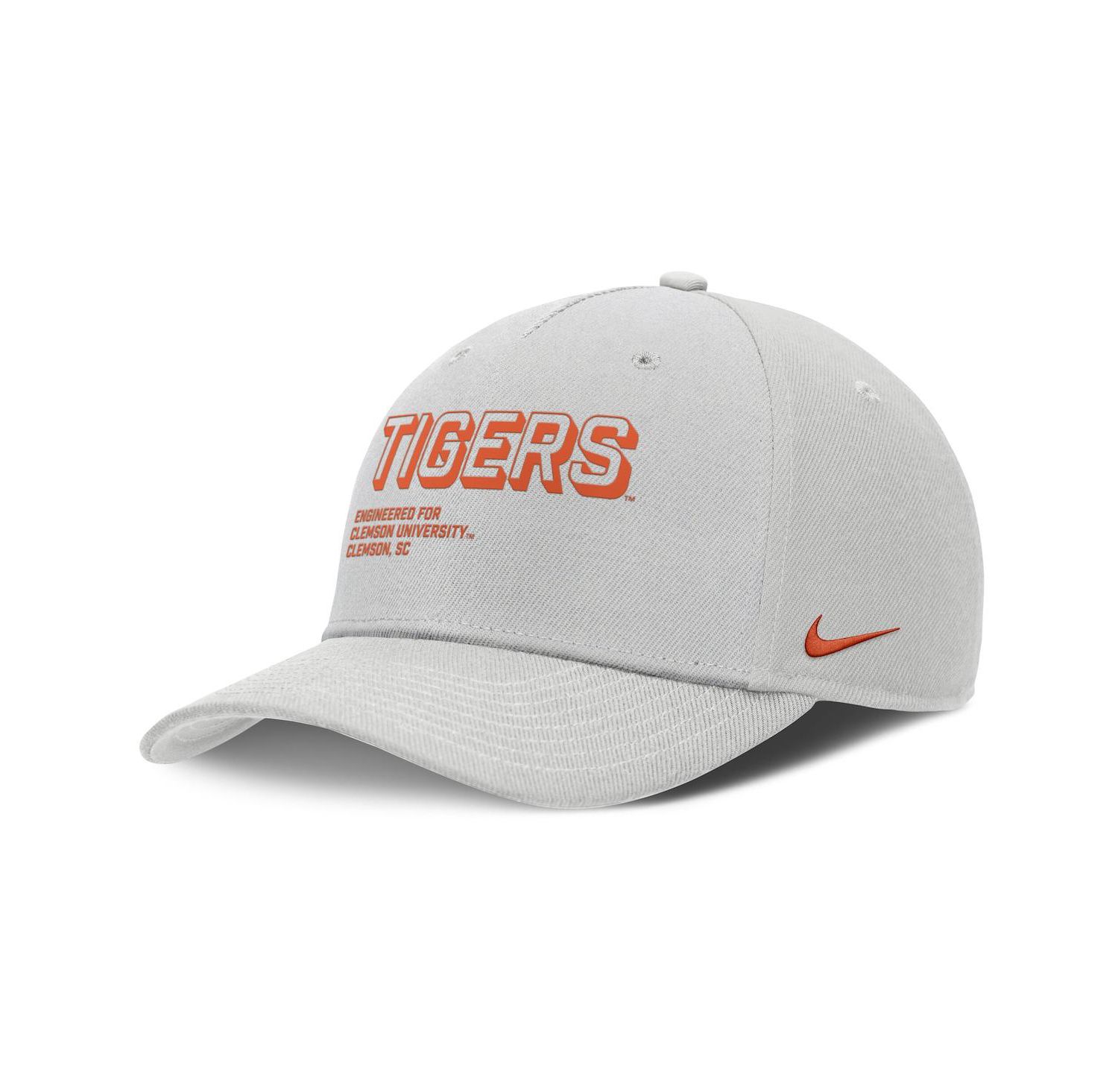 Men's Gray Clemson Tigers 2025 Sideline Dust Pinched Rise Adjustable Hat