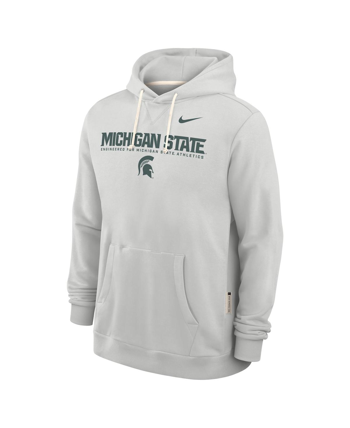 Nike Michigan State Sideline  Men's Dri-fit College Pullover Hoodie In Gray