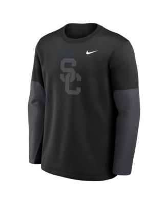 Men's Black USC Trojans 2025 Sideline Coach Performance Long Sleeve T-Shirt