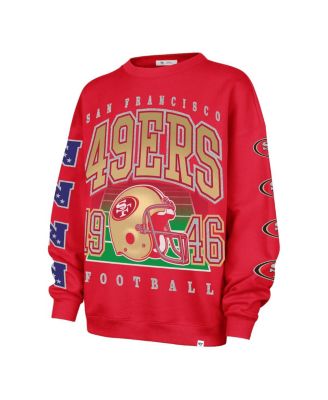 Women's Scarlet San Francisco 49ers Go Big Oversized Pullover Sweatshirt