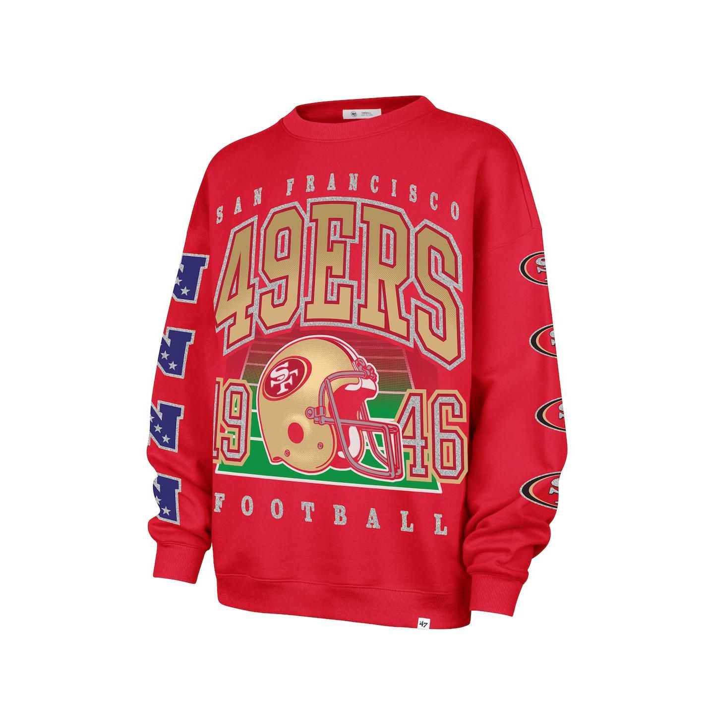 Женский свитшот '47 Brand Scarlet San Francisco 49ers Go Big Oversized Pullover — фото 2
