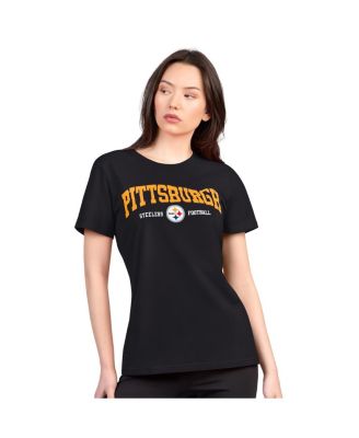 G-III 4Her by Carl Banks - Women's Black Pittsburgh Steelers Super-Slim Lightweight Winning Crew T-shirt