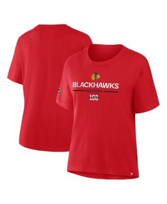 Fanatics - Women's Red Chicago Blackhawks Centennial Celebration T-shirt