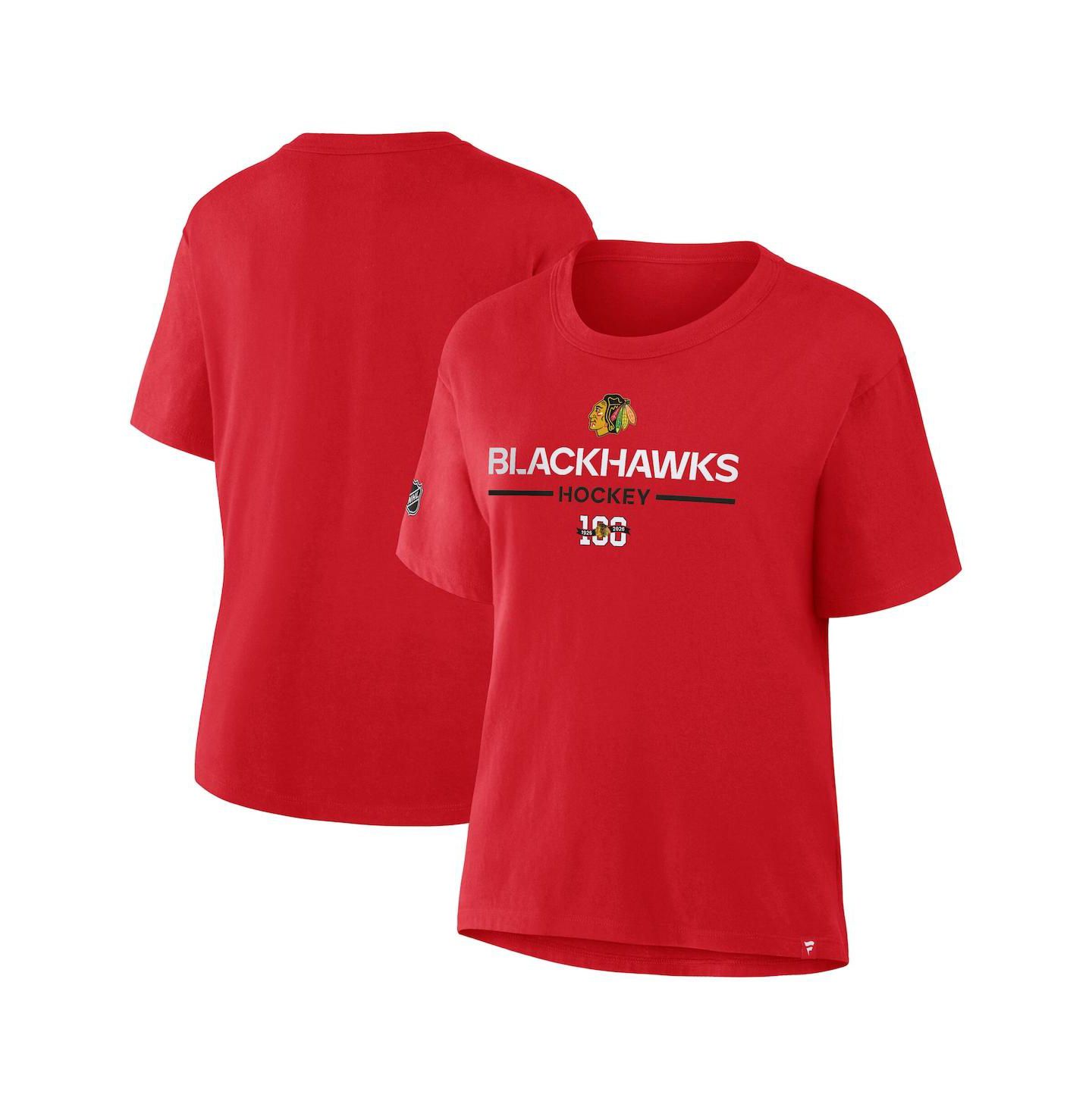 Женская футболка Fanatics Red Chicago Blackhawks Centennial Celebration — фото 1