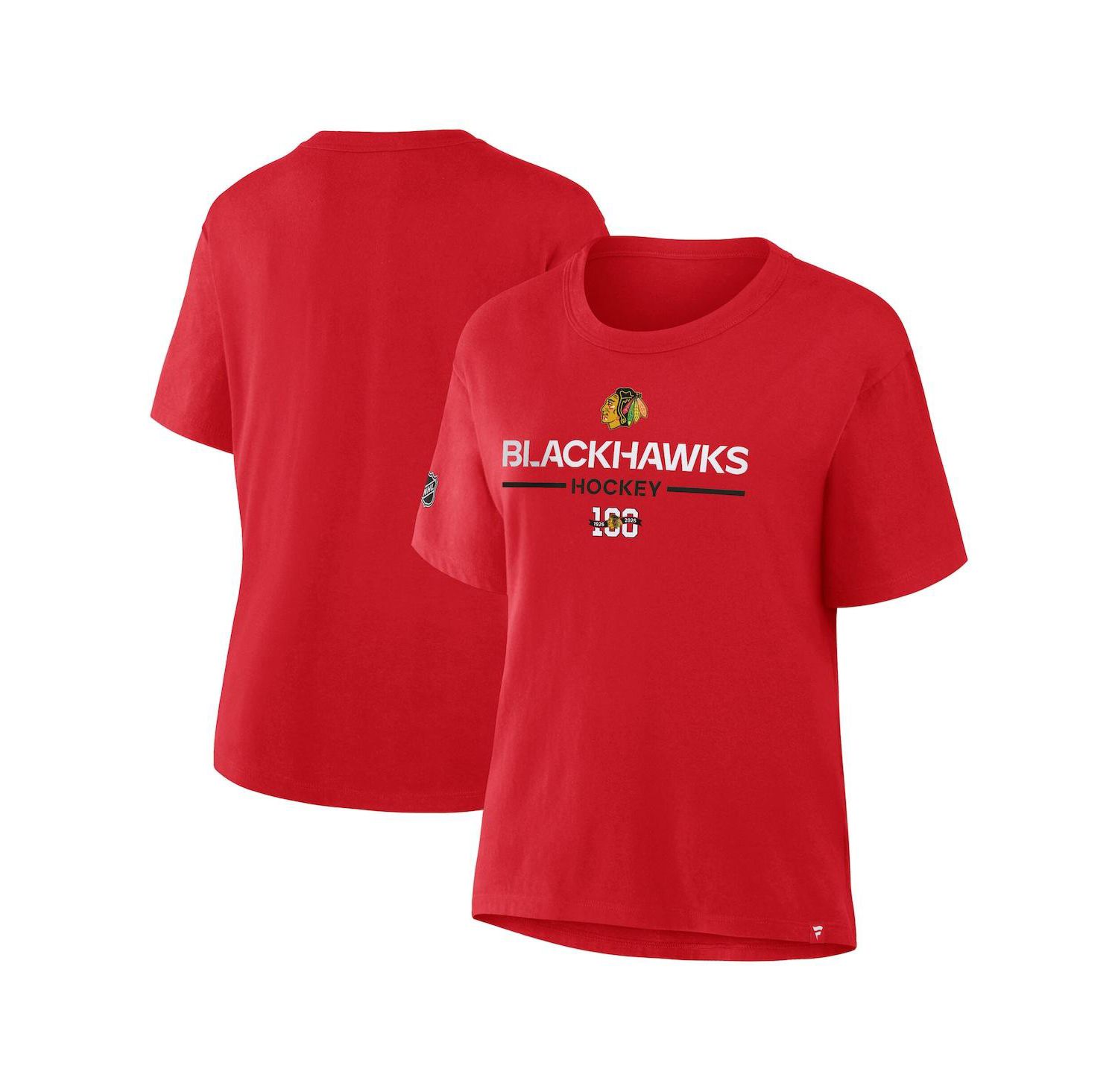 Women's Red Chicago Blackhawks Centennial Celebration T-Shirt