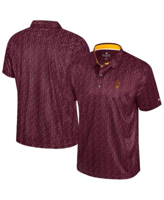 Colosseum - Men's Maroon Arizona State Sun Devils Football Print Polo Shirt