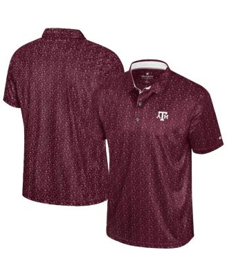 Colosseum - Men's Maroon Texas A M Aggies Football Print Polo Shirt