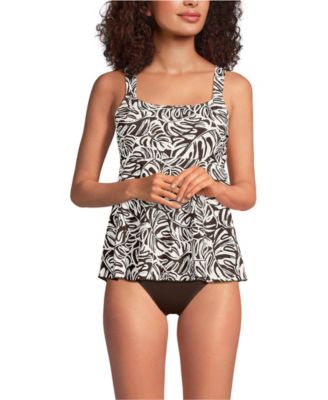 Women's Adjustable Scoop Neck Flutter Tankini Top