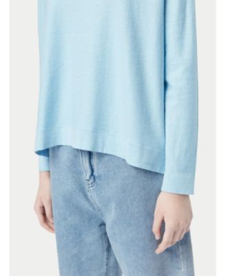 Women's Boatneck Cotton Silk Cashmere Blend Sweater