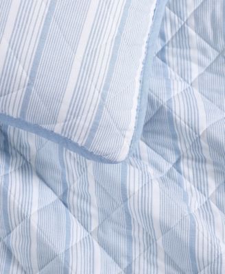 Sailing Stripe Cotton Reversible 3-Pc. Quilt Set, King