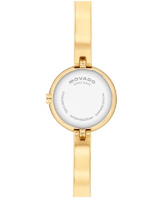 Women's Museum Bangle Round Swiss Quartz Light Yellow Steel Watch, 21.50mm