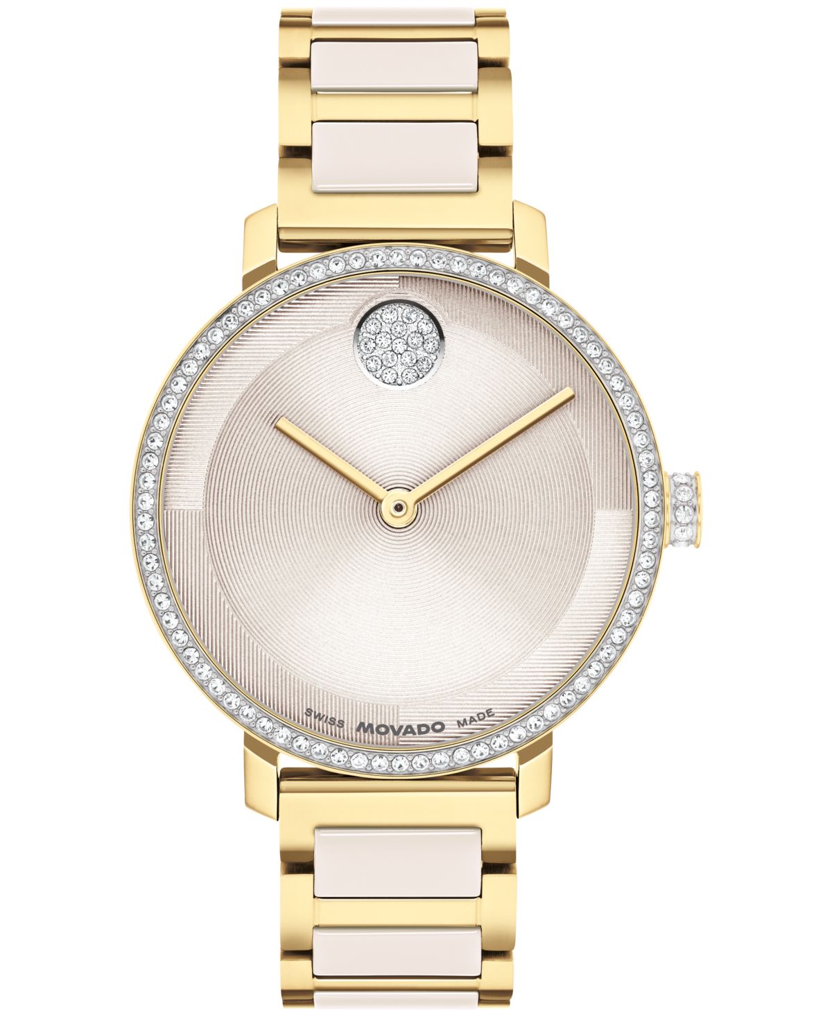 Женские швейцарские кварцевые часы Bold Evolution 2.0 со светло-золотистой сталью и темно-серой керамикой, 34 мм