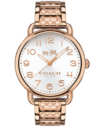 COACH WOMEN'S DELANCEY ROSE GOLD-TONE ION-PLATED STAINLESS STEEL BRACELET WATCH 36MM 14502497