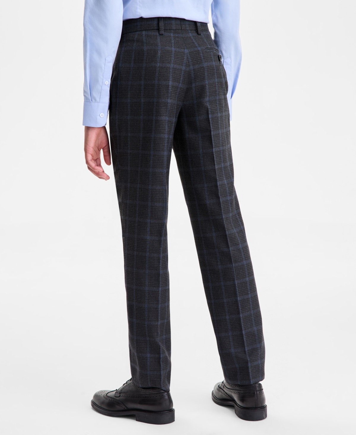 B By Brooks Brothers Big Boys Classic Flat-front Pants In Multi