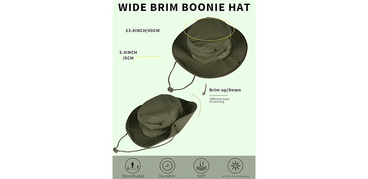 Multijoy Sun Hats for Men Women Bucket Hat Upf 50+ Boonie Foldable Uv Protection Hiking Beach Fishing Summer Safari