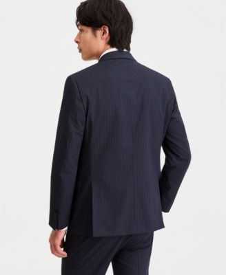 Men's Slim-Fit Double-Breasted Pinstripe Suit Separates Jacket