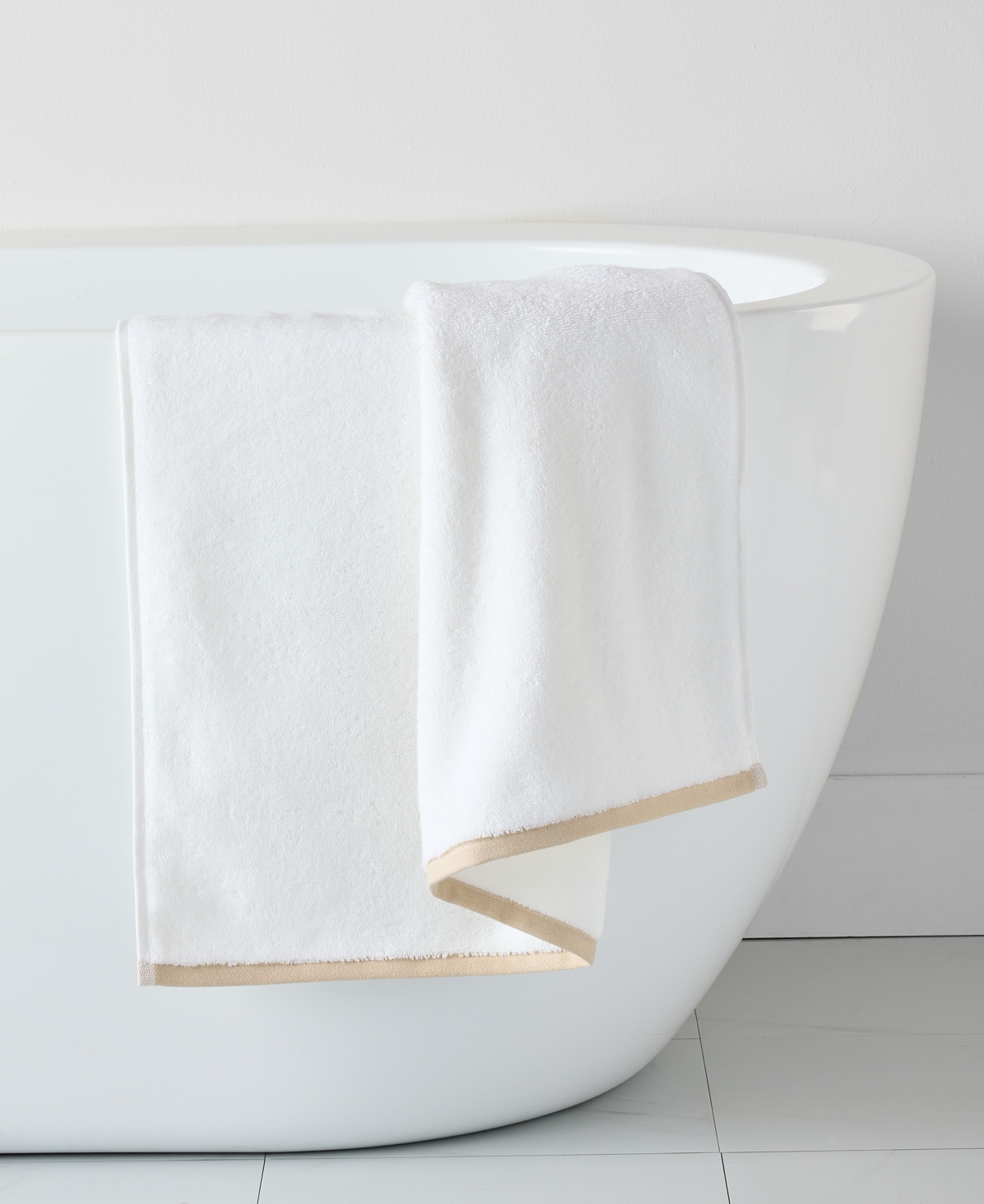 Hotel Collection Linea Cotton Bath Towel, 30" X 56" In White