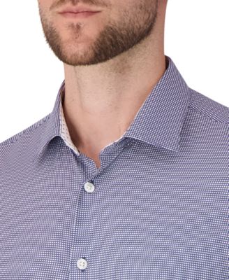 Men's Long Sleeve 4-Way Bubble Print Dress Shirt