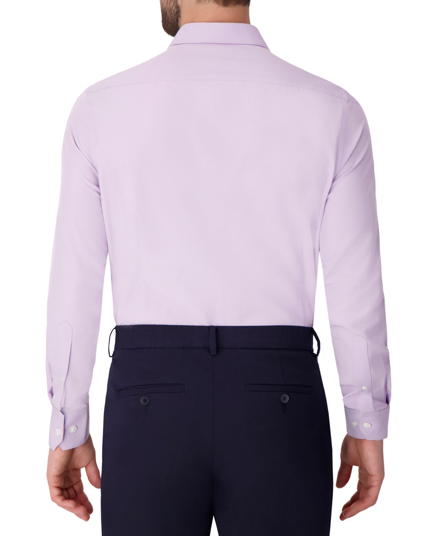 Мужская рубашка Report Collection Long Sleeve 4-Way Solid Woven Dress Shirt, цвет: Лавандовый — фото 2
