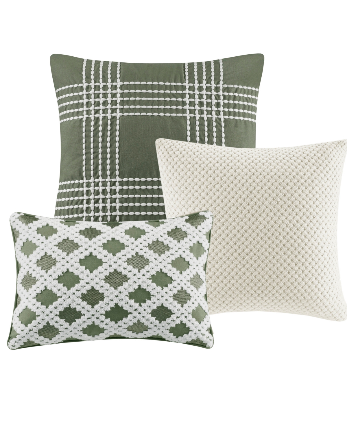 Madison Park Signature Essence Clipped Jacquard 10-pc. Comforter Set, King In Green