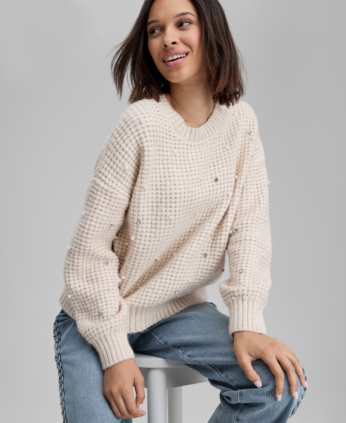 And Now This Women's Embellished Crewneck Sweater, Macy's Exclusive