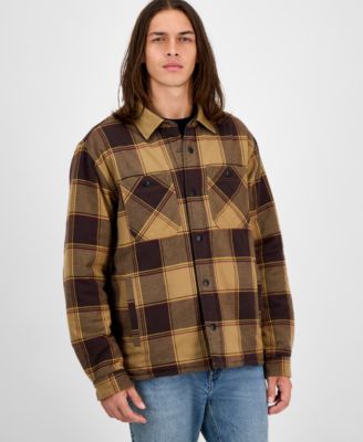 Sun + Stone - Men's Brees Long Sleeve Snap-Front Plaid Shirt Jacket
