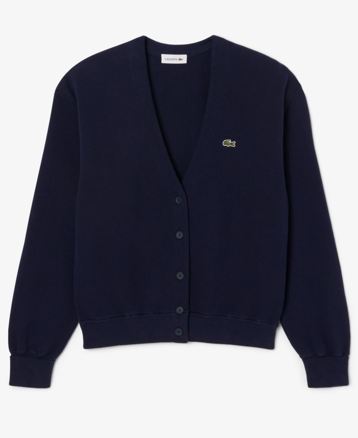 Lacoste Usa Women's V-neck Cardigan Sweater In Blue