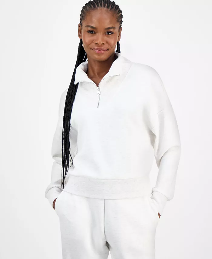And Now Women's Cozy Scuba Quarter-Zip Sweatshirt