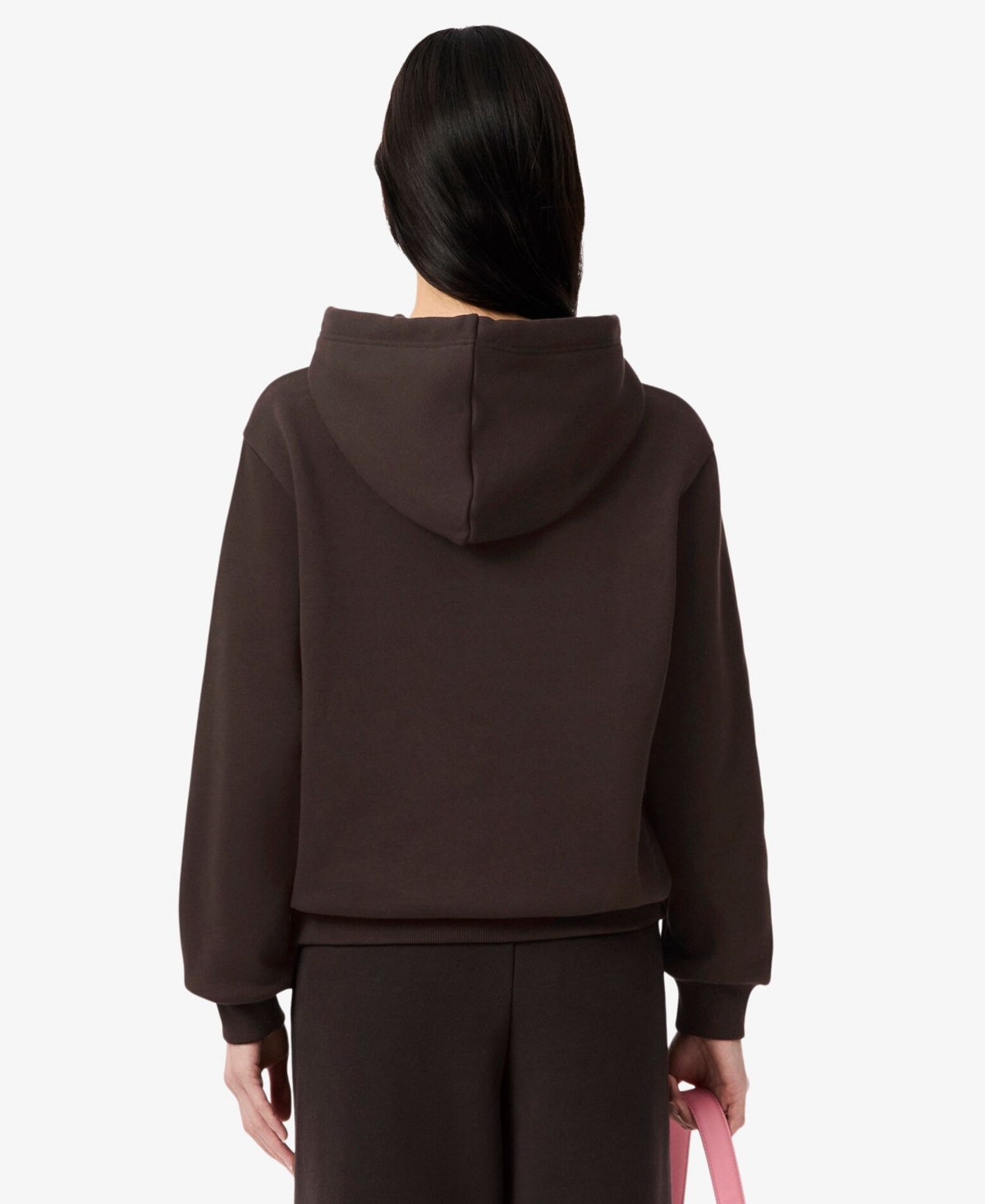 Lacoste Usa Women's Long Sleeves Hoodie In Brown