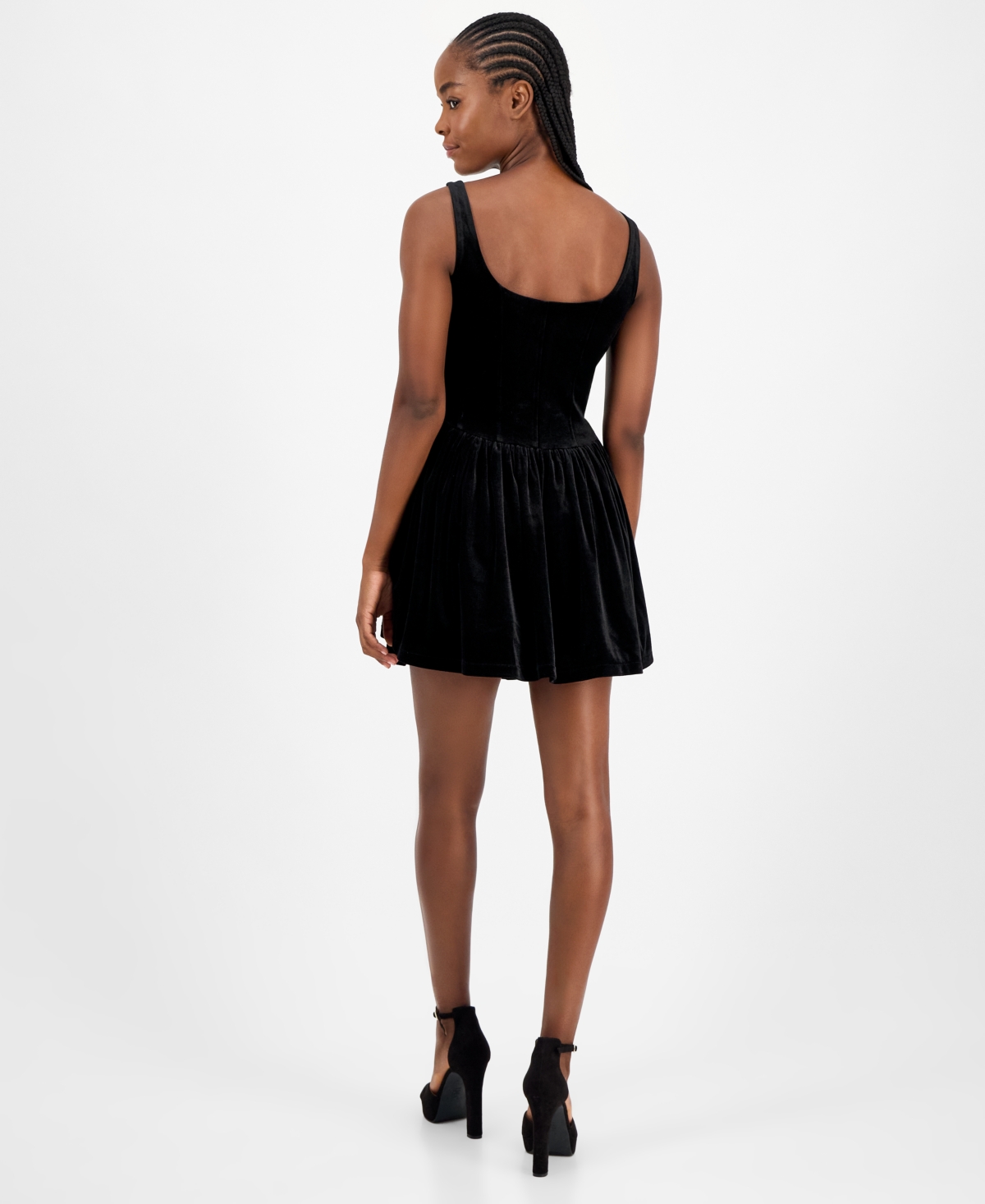 And Now This Women's Velvet Corset Mini Dress, Macy's Exclusive In Black