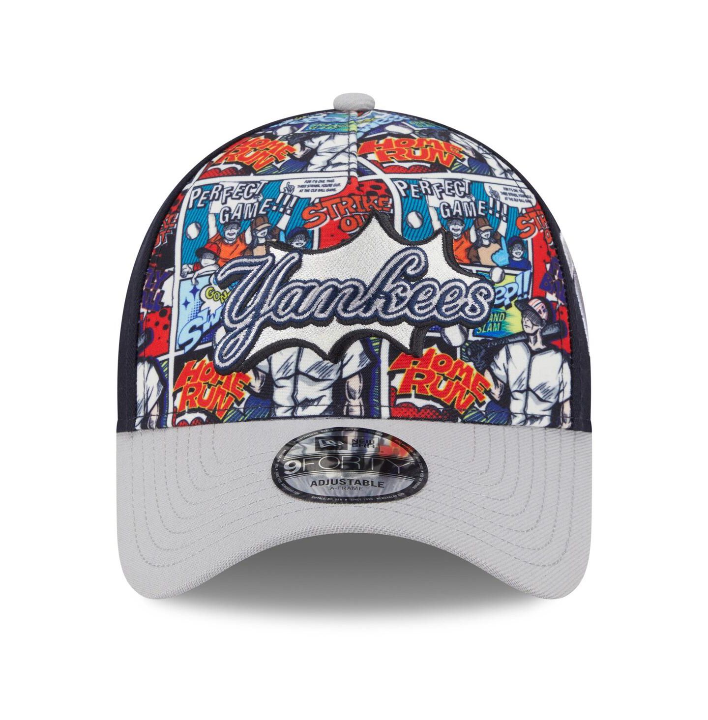 Мужская кепка New Era Navy/Gray New York Yankees 2025 MLB Diamond Hero Edition A-Frame 9FORTY Adjustable Hat — фото 3
