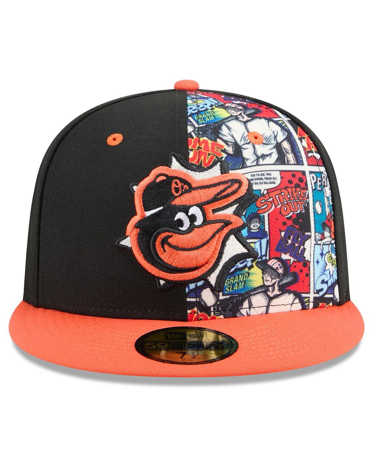 New Era Men's Black/Orange Baltimore Orioles 2025 Mlb Diamond Hero Edition 59FIFTY Fitted Hat