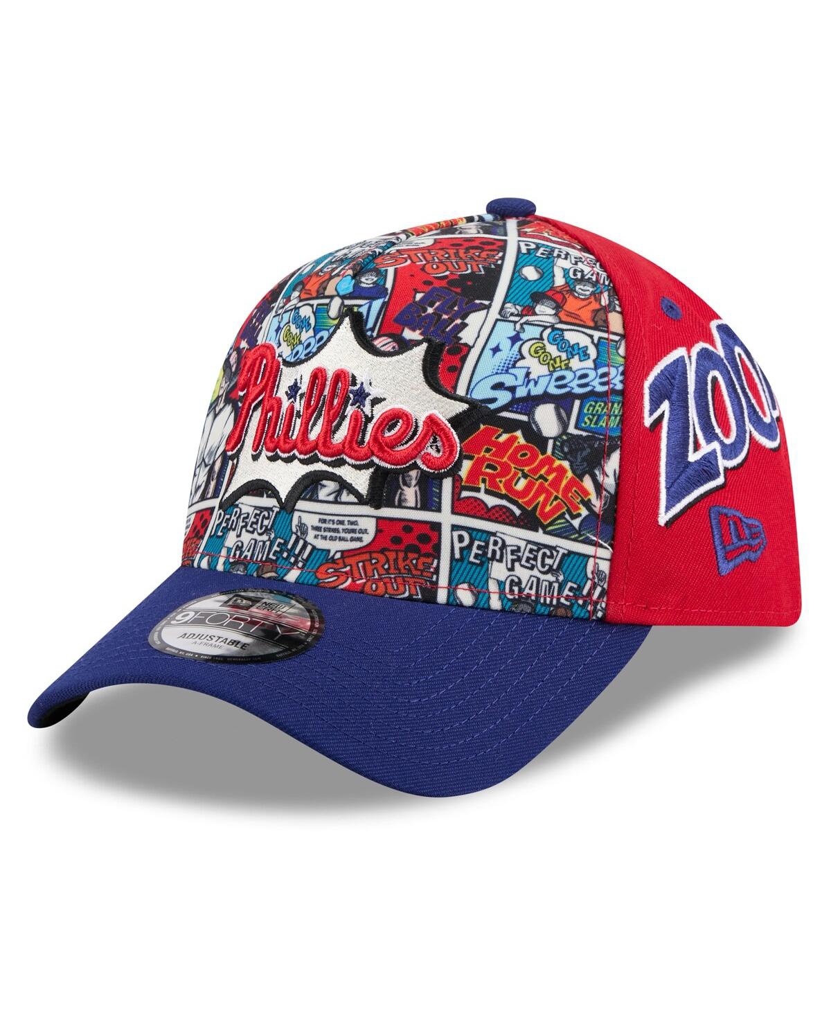 New Era Big Boys And Girls Red/royal Philadelphia Phillies 2025 Mlb Diamond Hero Edition A-frame 9forty Adju In Multi