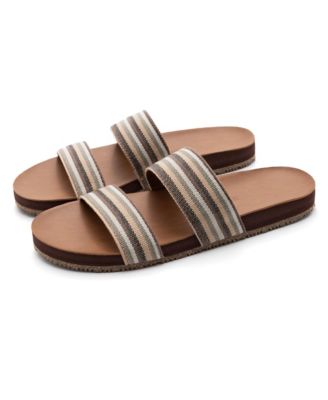 WOMEN S ZENSOLE VISTAS FAUX LEATHER DOUBLE STRAP SLIDE SANDALS