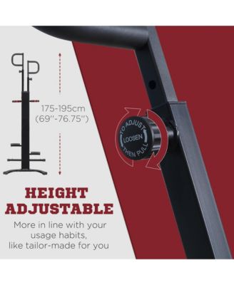 Folding Vertical Climber Height Adjustable with LCD Monitor and Wheels