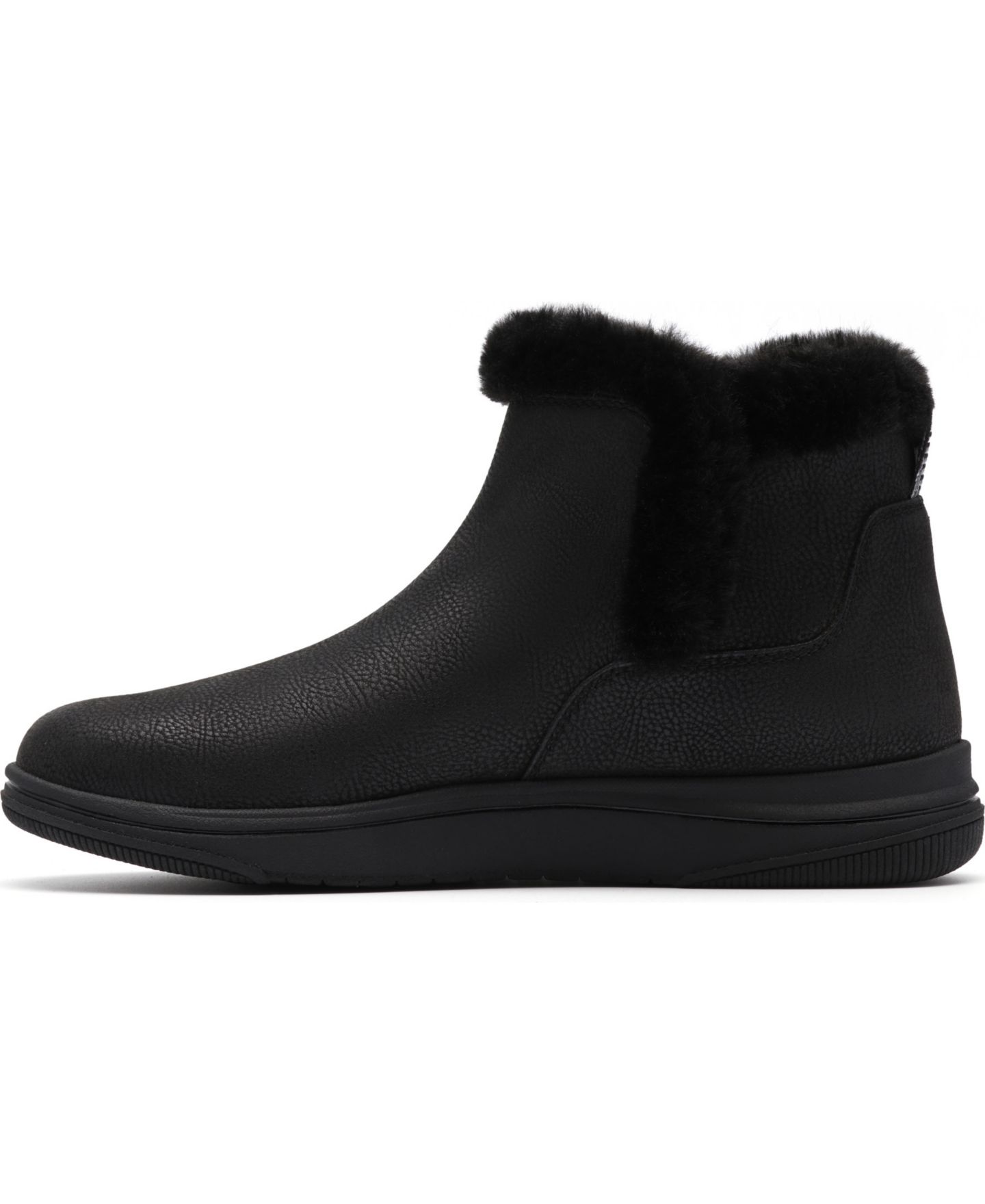 Женские ботинки Clarks Breeze Faux Fur Round Toe Booties, цвет: Чёрный — фото 6